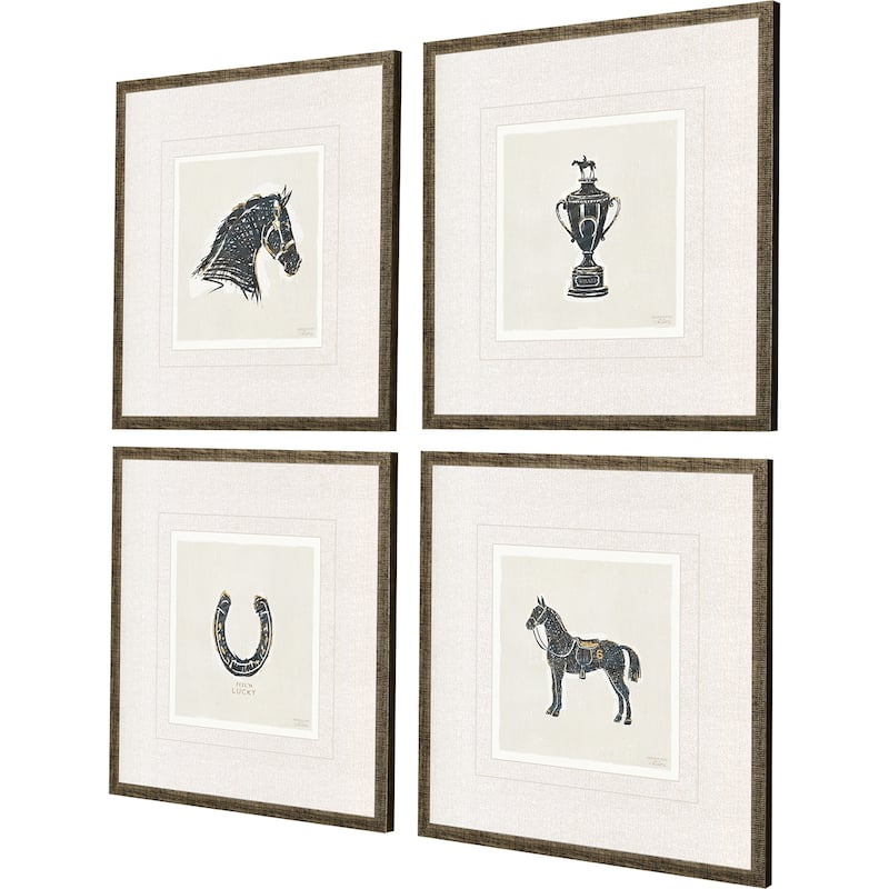 Equestrian S/4 Framed Art Exclusive Giclee Under Glass - Black