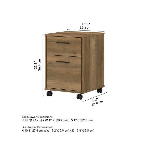 dimension image slide 5 of 12, Key West 2 Drawer Mobile File Cabinet by Bush Furniture