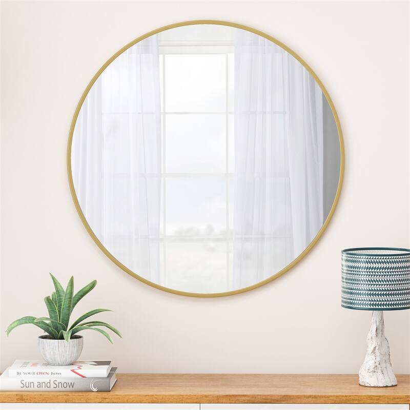 36 Inch Circular Wall Metal Framed Round Vanity Mirror