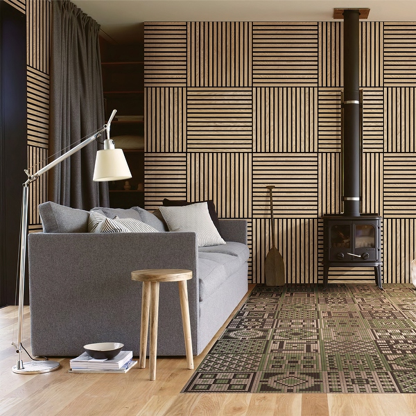 23.6 in. x 23.6 in. Square Acoustic Wall Panels,Wood Slat 23.6 in. x 23.6 in. Square Acoustic Wall Panels,Wood Slat