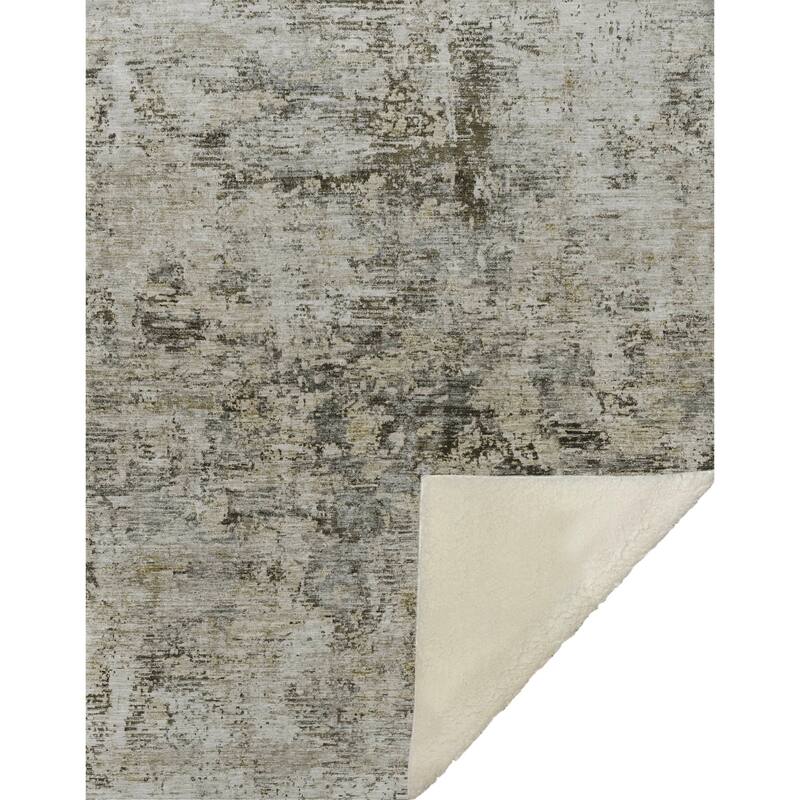 Premium Machine Washable Abstract Ombre Sherpa Throw Blanket
