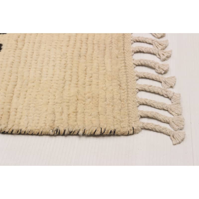 ECARPETGALLERY Hand-knotted Pak Finest Marrakesh Cream Wool Rug - 8'11 x 12'5