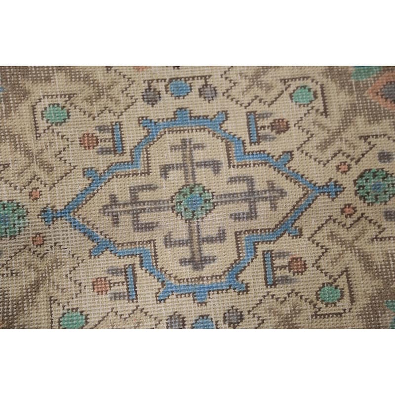 Geometric Tabriz Persian Area Rug Handmade Traditional Wool Carpet - 7'10"x 11'1"