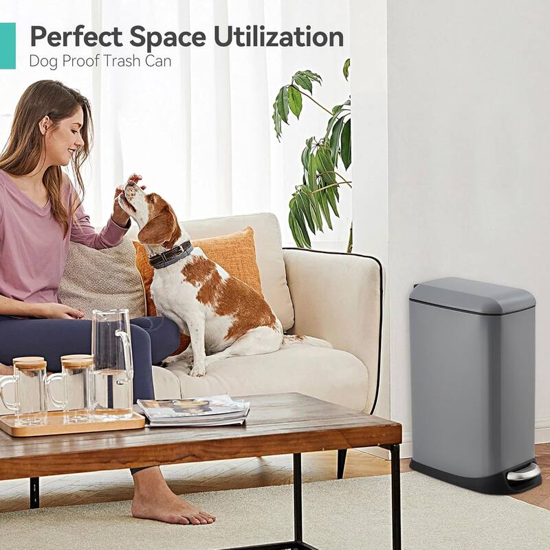 3.2 Gallon Trash Can, Stainless Steel,Trash Can with Lid