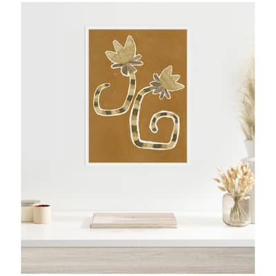 Kate and Laurel Sylvie Delicate Bloom 8 Framed Canvas by Shatha Al Dafai