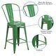 preview thumbnail 81 of 97, 24'' High Metal Indoor-Outdoor Counter Height Stool with Back