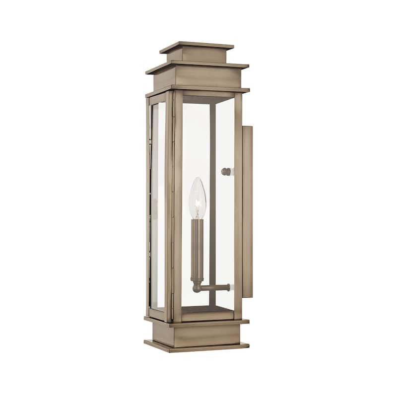 Livex Lighting Princeton 1 Light Outdoor Wall Sconce with Clear Glass