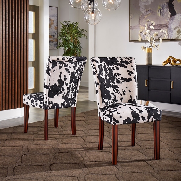 Portman Cowhide Parson Dining Chairs Set of 2 by iNSPIRE Q Bold