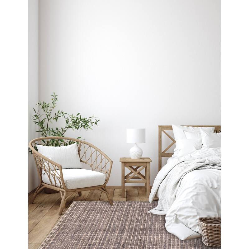 ECARPETGALLERY Hand Loomed Ananda Dark Grey Silk Rug - 4'0 x 6'0