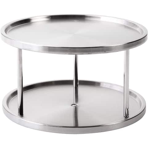 Jiallo Stainless Steel 2-Tier Turntable Lazy Susan, Spice Rack