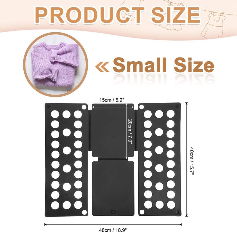 T-Shirt Clothes Folder Folding Board Foldable, 18.9 x 15.7Inch - 18.9 x 15.7 inch - Black