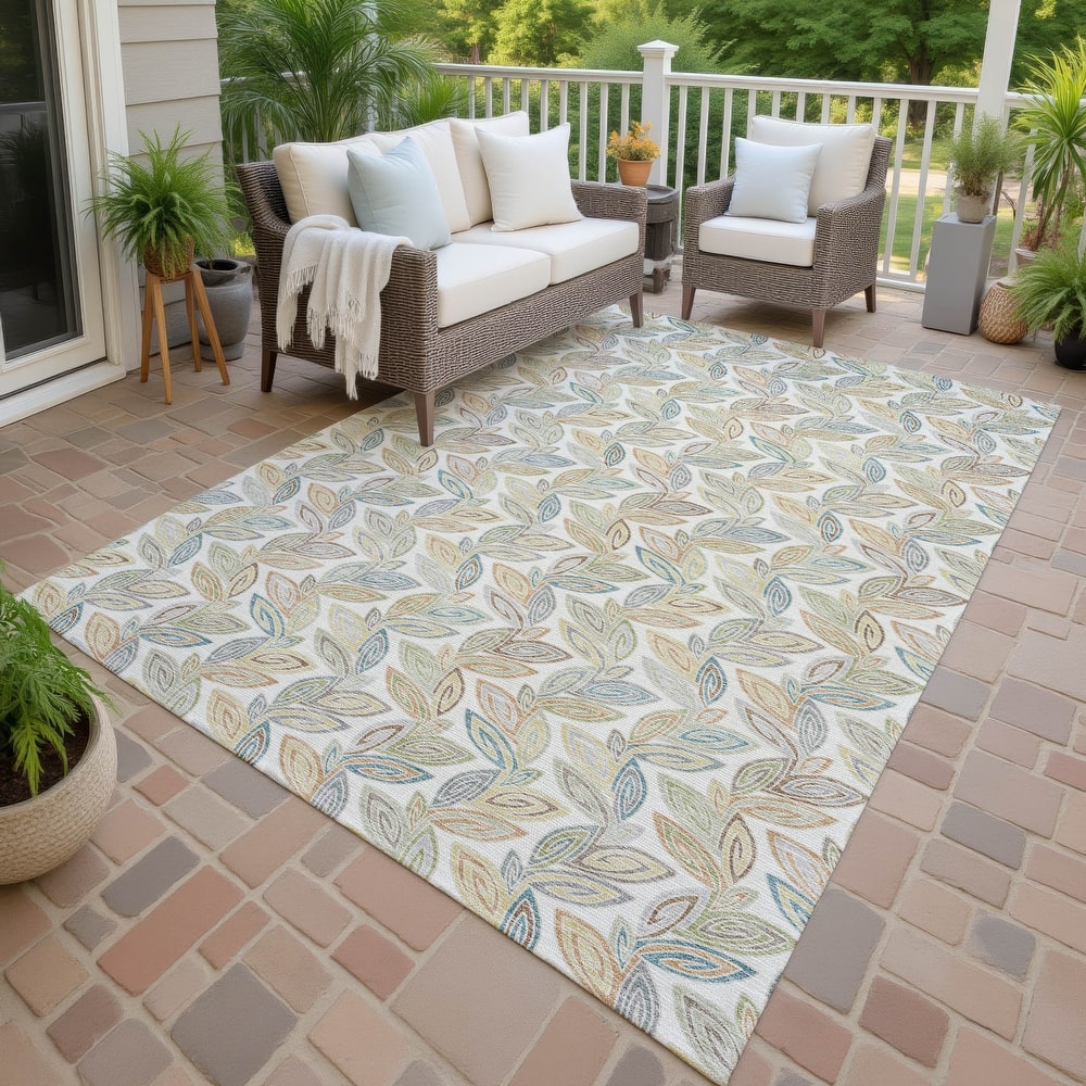 Machine Washable Indoor/ Outdoor Modern Rose Hill Chantille Rug