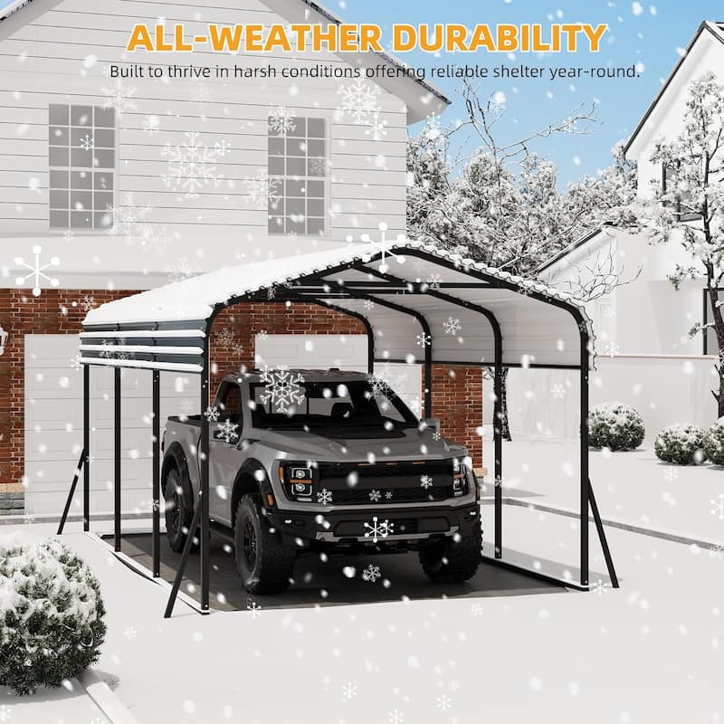10' x 15' Heavy Duty Metal Carport with Galvanized Steel Roof