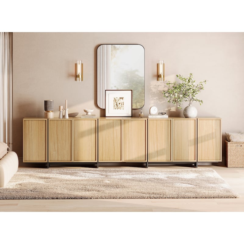 WAMPAT Buffet Cabinets, Modern Sideboard with Large Storage Space and T-Shaped Legs for Dinning Room, Kitchen