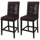 preview thumbnail 3 of 7, Contemporary Style Set of 2 Counter Height Chairs Brown Finish Dining Seating Cushion Chair Tufted Back Kitchen Dining Room