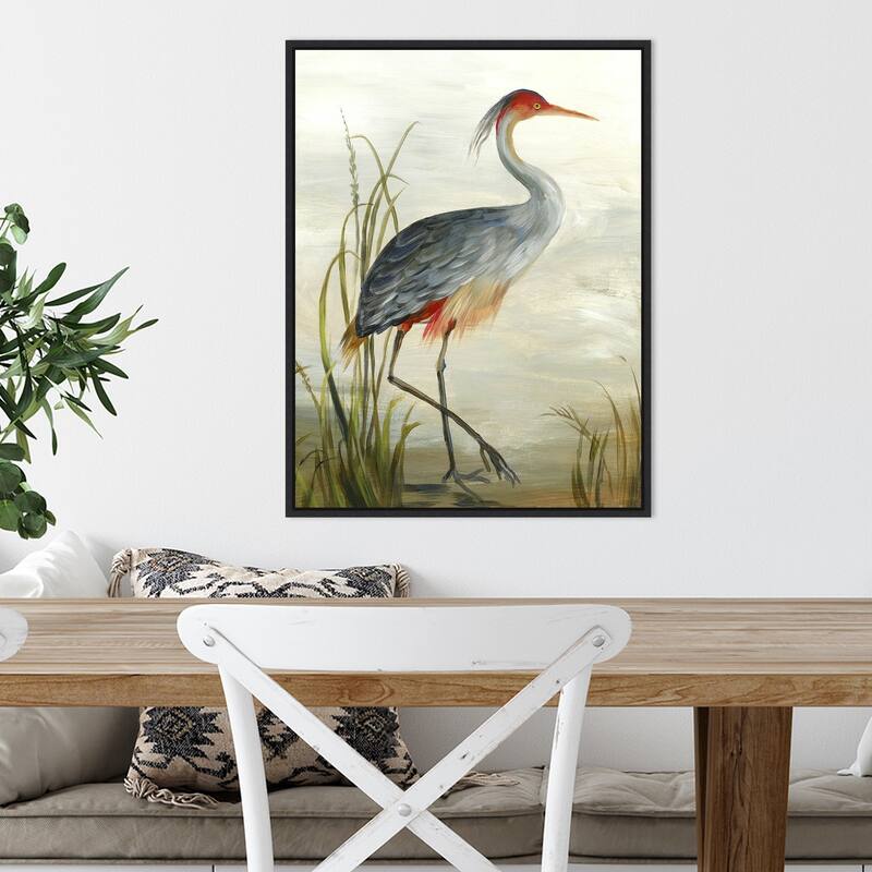 Canvas Art Framed 'Grey Heron' by Aimee Wilson