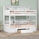 preview thumbnail 1 of 8, Twin Size Bunk Bed with Built-in Shelves and Storage Drawer White