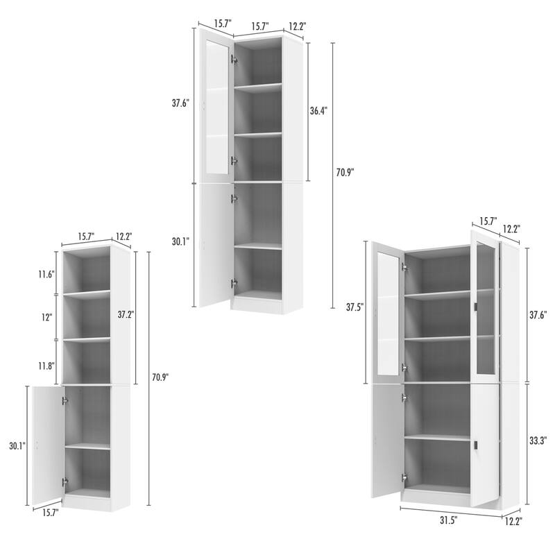 Timechee Combined Bookcase Kitchen Cabinet Display Cabinet Pantry