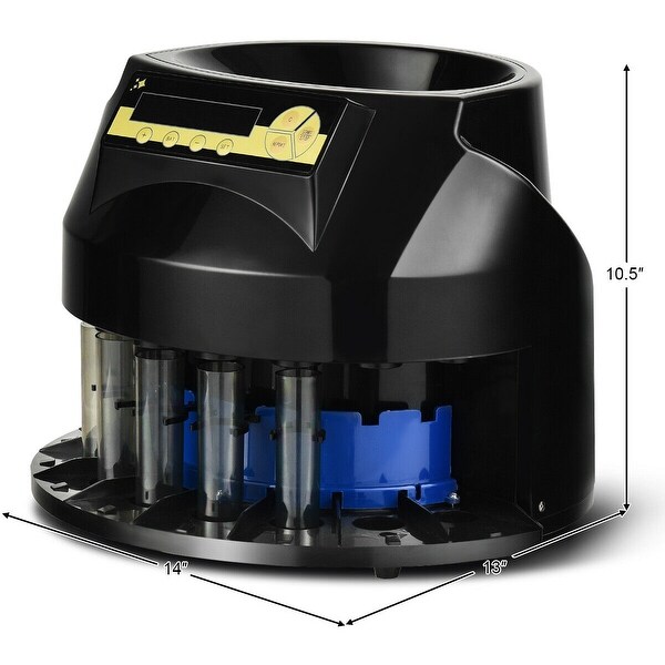 Gymax Electric Auto Coin Sorter Dispenser Counting Batching