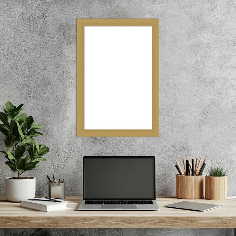 Amanti Art Grace Brushed Gold Narrow Framed Dry Erase Magnetic Board