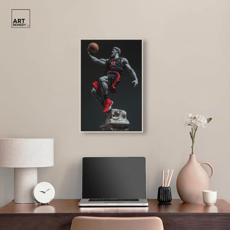 Basketball Sculpture Canvas by Art Remedy
