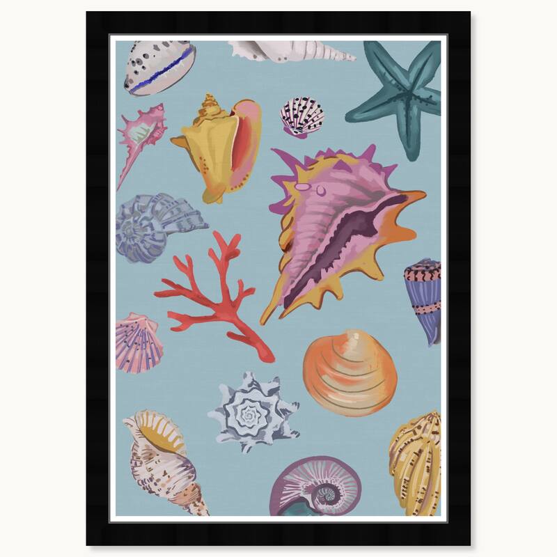 Wynwood Studio Under Sea Collection Framed Tropical Chinoiserie Art Prints - 15 x 21 - Black