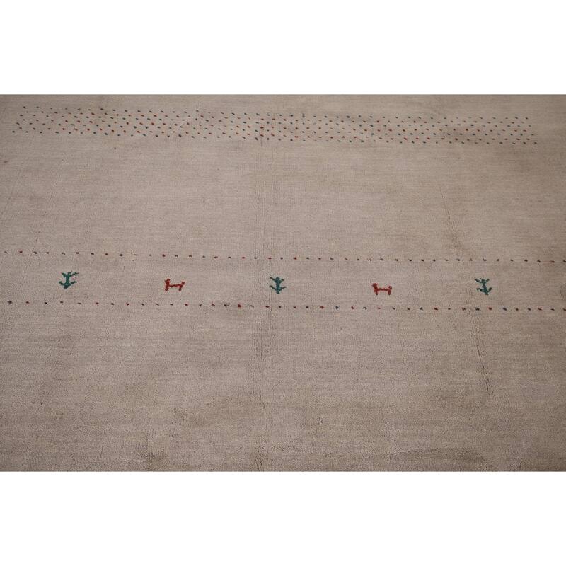 Little Animals Tribal Gabbeh Oriental Area Rug Handmade Wool Carpet - 6'7"x 9'8"