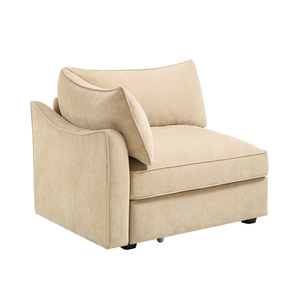 LSF Velvet Sofa in Wheat Color Comfortable Living Room Couch