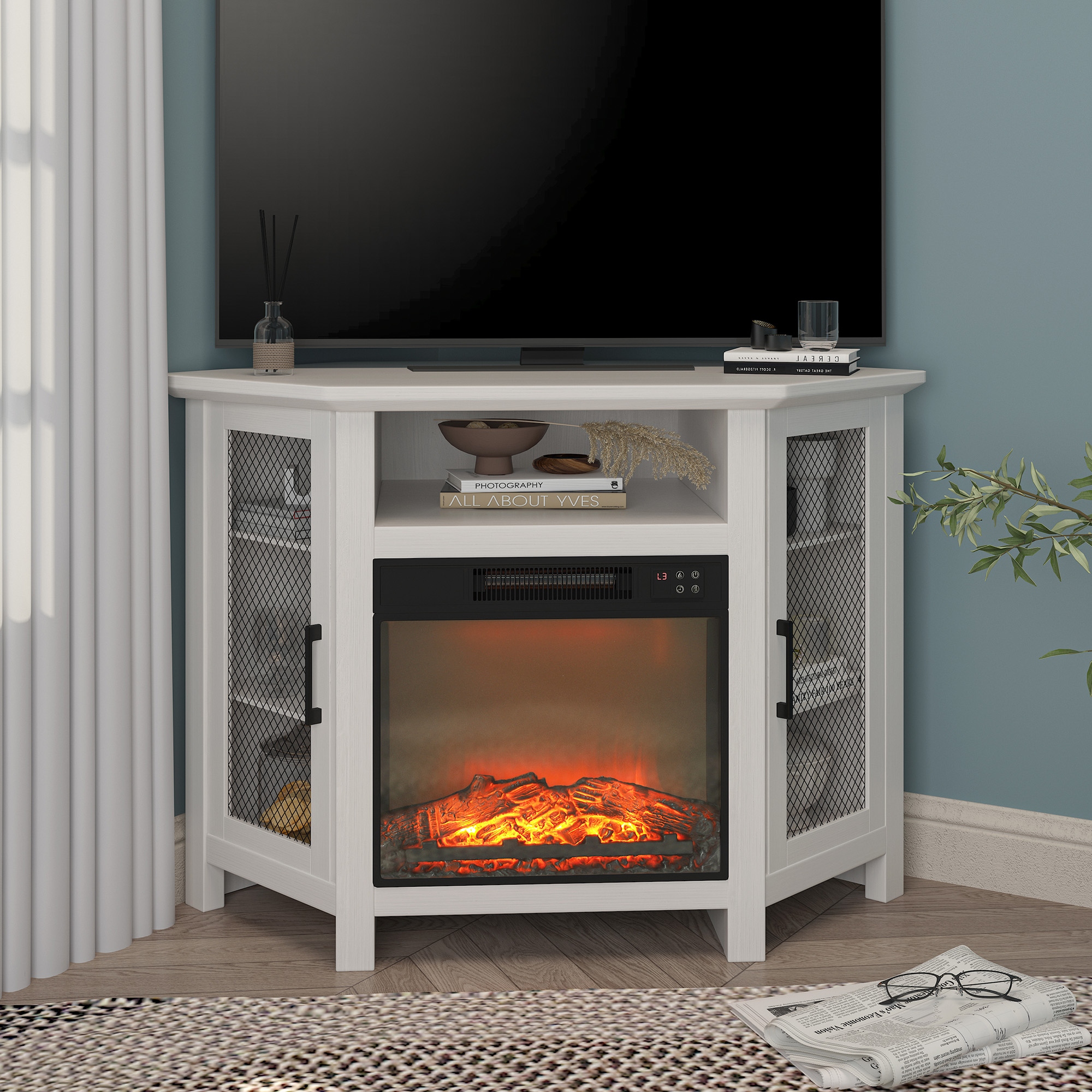 45 inch clearance fireplace tv stand