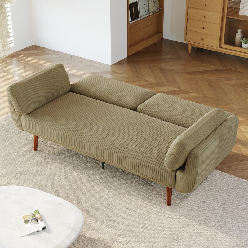 73.5 Inch Futon Sofa Bed Convertible Upholstered Couch Sleeper