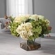 preview thumbnail 6 of 5, Uttermost Cecily 15" Wide Artificial Home Decor Hydrangea in Square - Cream / Green