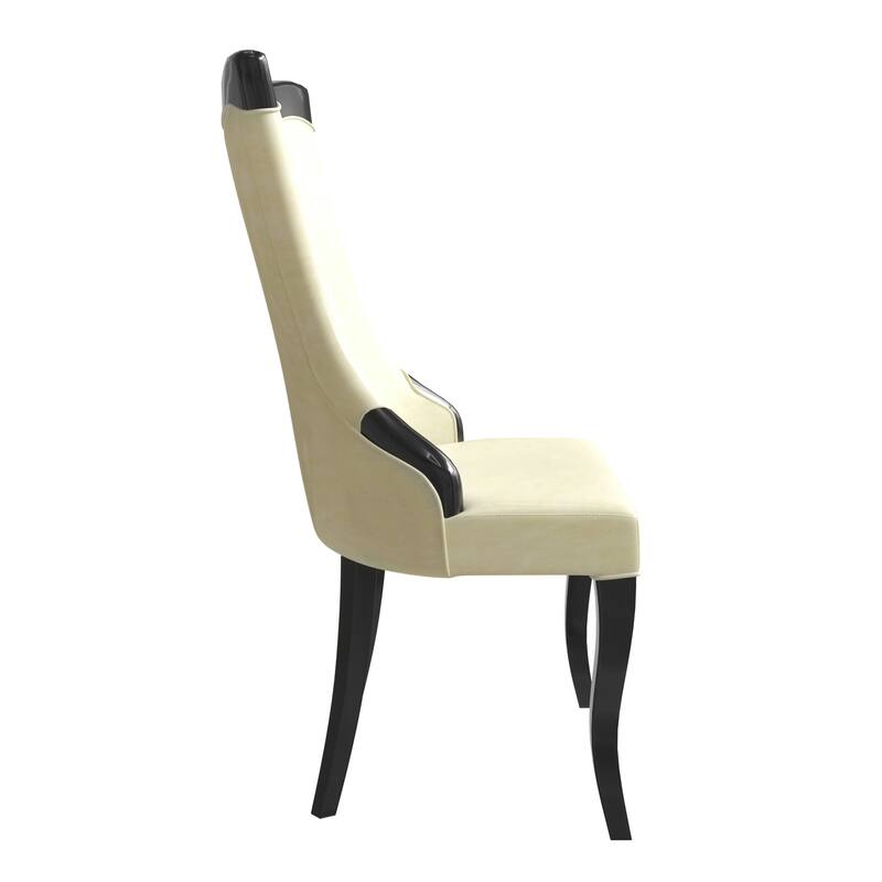 Novara Dining Chair with High-Back Design and Rubberwood Legs Set of 2