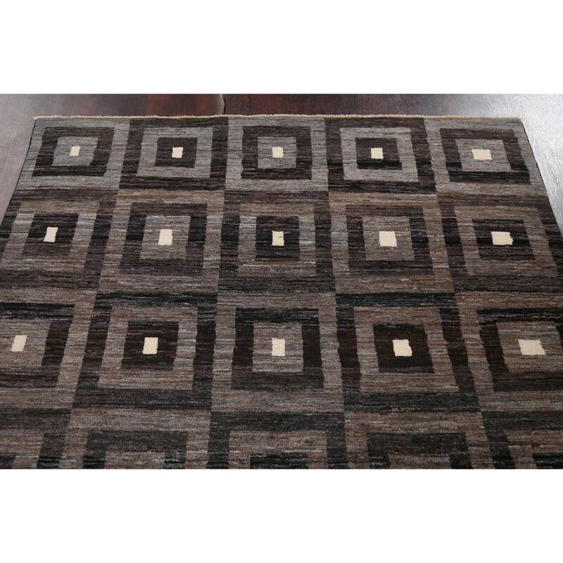 Contemporary Gabbeh Kashkoli Wool Area Rug Hand-knotted Bedroom Carpet - 5'3" x 7'11"
