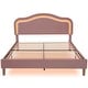 preview thumbnail 9 of 28, Queen Velvet Smart LED Kids Bed Frame with Adjustable Headboard, No Box Spring Needed, Pink