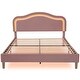 preview thumbnail 43 of 66, Velvet Upholstered Platform Bed Smart LED Bed Frame with Adjustable Height Headboard, Noise-Free Slat Support for Night's Sleep