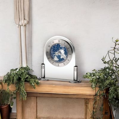 Howard Miller Discoverer Modern Mantel Clock with Revolving World Map