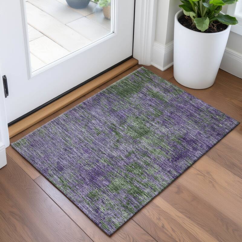 Premium Washable Super Soft Solid Ombre Mayfield Rug - Purple - 1'8" x 2'6"
