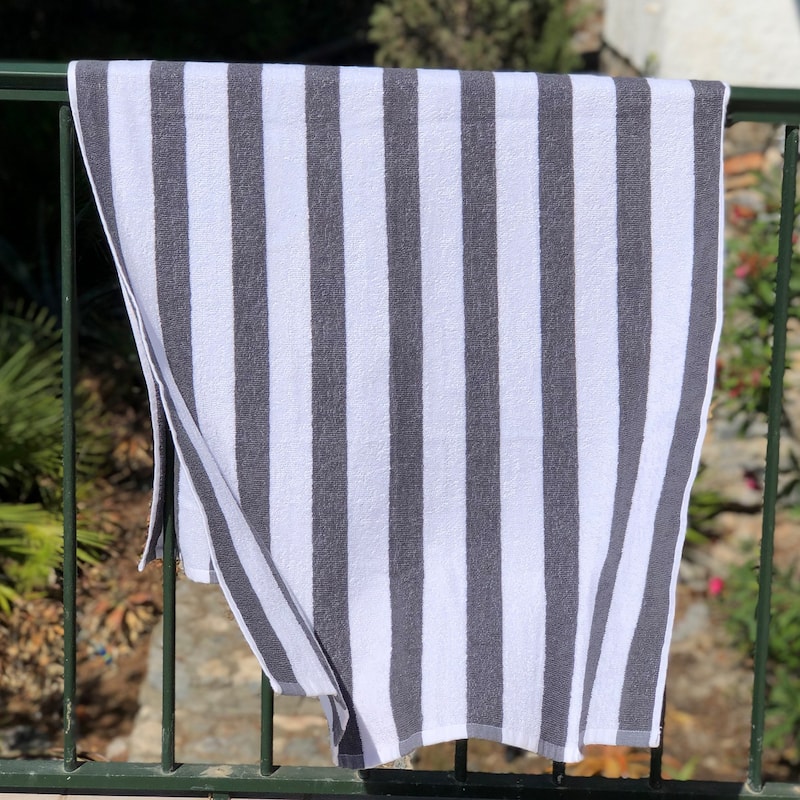 Arkwright Cali Cabana 4-Piece Striped Cotton Beach Towel Set - 30x60