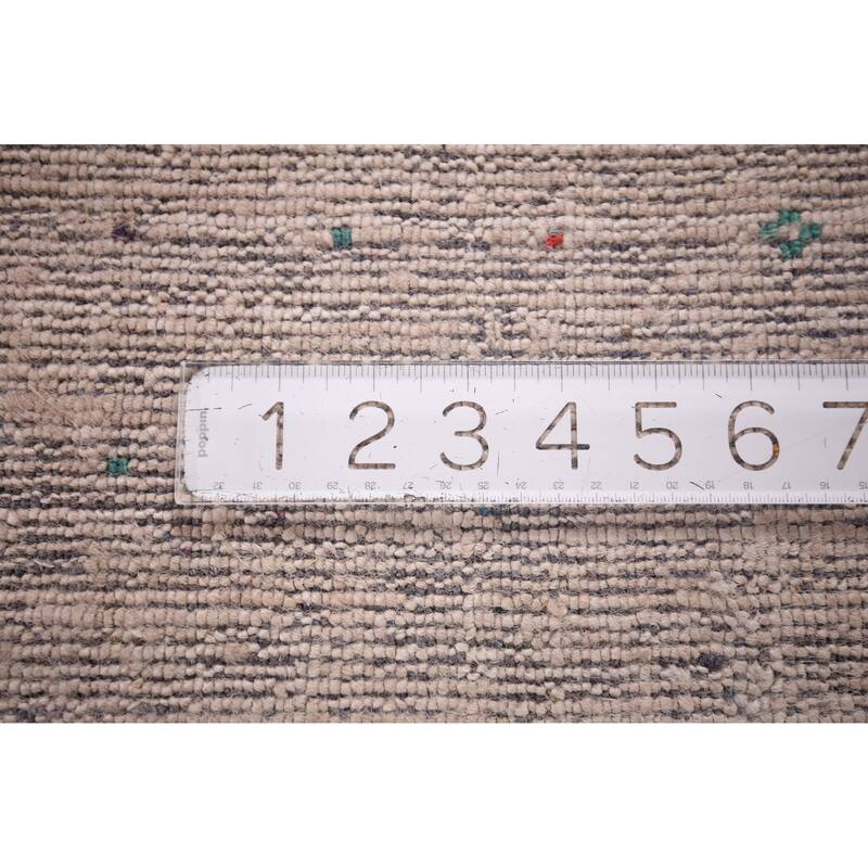 Gabbeh Indian Area Rug Hand-Knotted Beige Wool Carpet - 4'9"x 7'9"