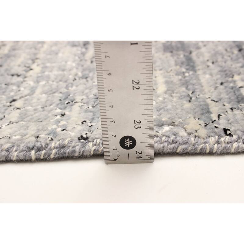 ECARPETGALLERY Hand-knotted Silk Shadow Grey Viscose, Wool Rug - 4'0 x 6'3