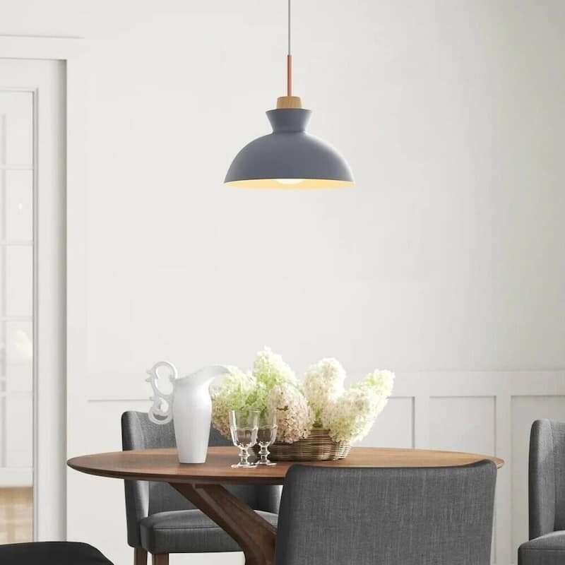 1-Light 11 in. Modern Bowl Dome Pendant Kitchen Island Lighting