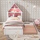 preview thumbnail 11 of 15, Solid Wood Frame Twin Size Platform Beds withHouse-Shaped Bookcase and Led Light