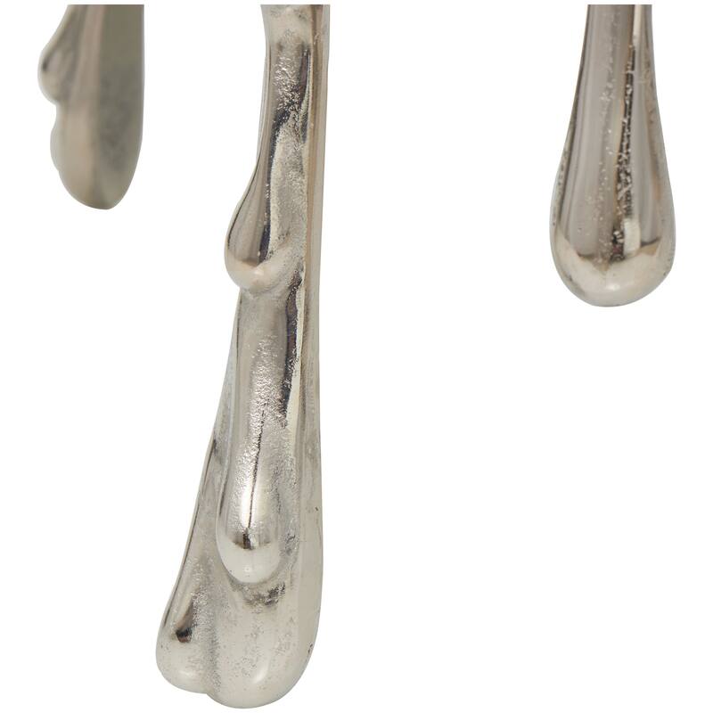 Aluminum Metal Accent, Console, and Coffee Table Collection with Drip Melting Design and Smoke Shaded Glass Top Multiple Colors