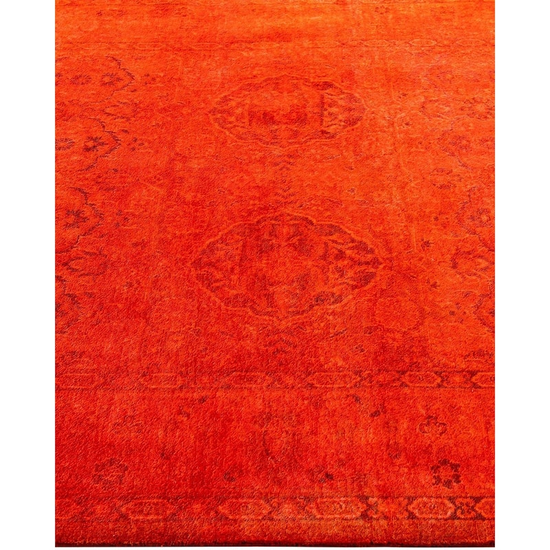 Contemporary Overdyed Wool Hand Knotted Area Rug - 4' 1" x 6' 0"