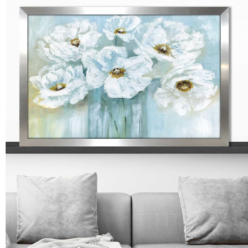 "White Poppy Bouquet (Horizontal)" by Nan Print on Acrylic