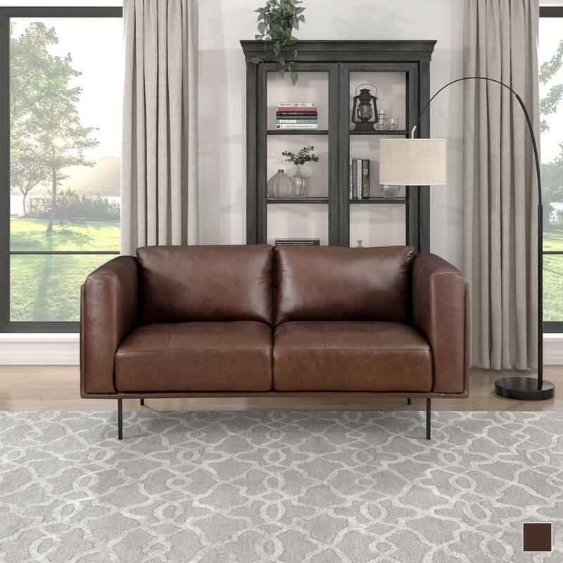 Nottawa Leather Living Room Loveseat