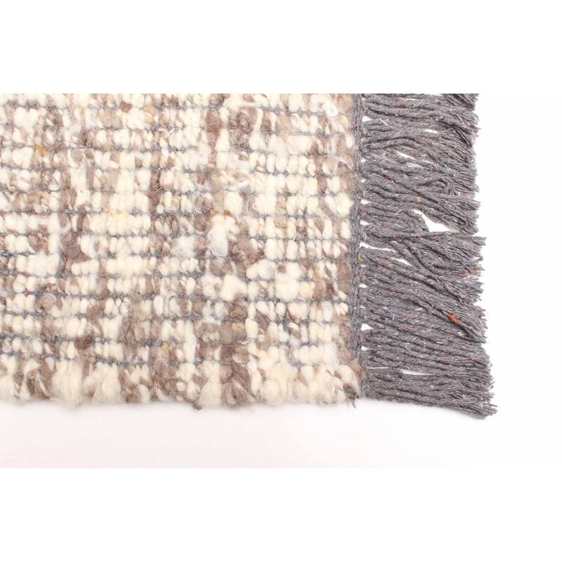 ECARPETGALLERY Braid weave Sienna Cream Wool Rug - 5'1 x 7'7