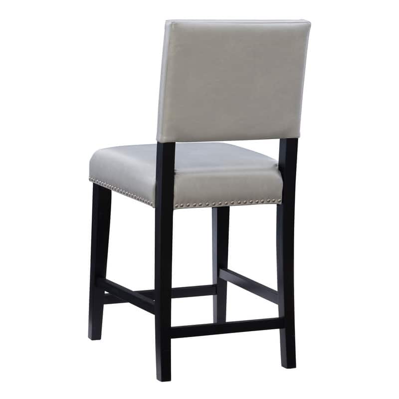 Garrett Faux Leather Dove Grey 24-inch Counter Stool