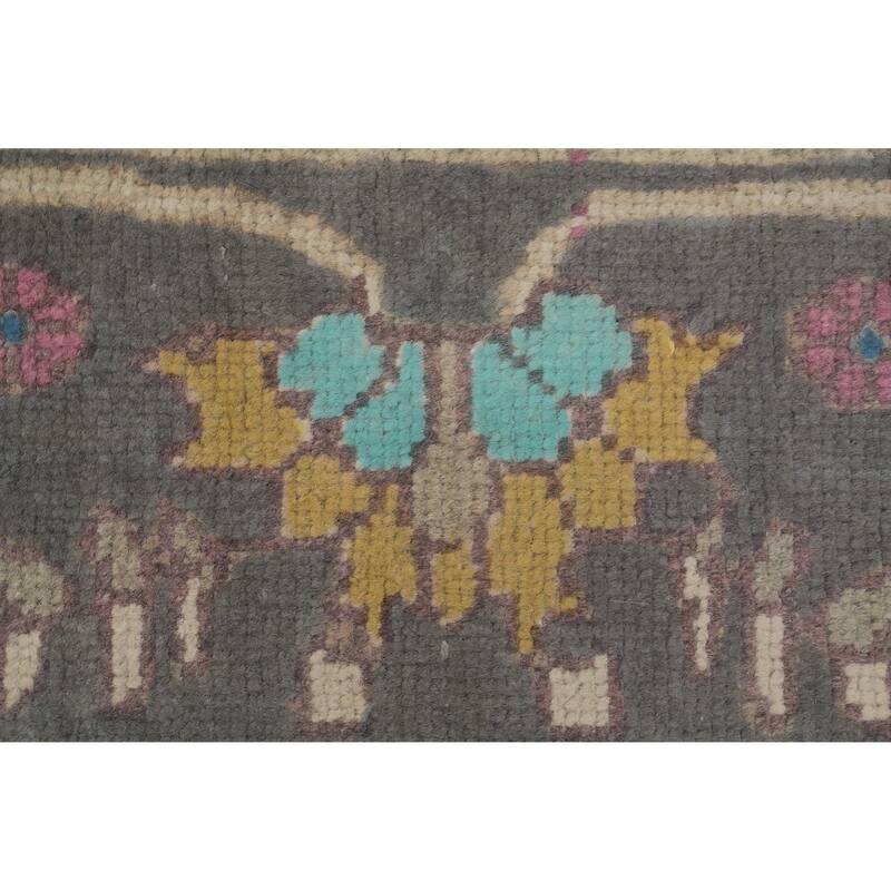 Hand Knotted Oriental 100% Wool Carpet Traditional Floral Oranges & Rust Tabriz Area Rug - 9' 4'' X 6' 5''