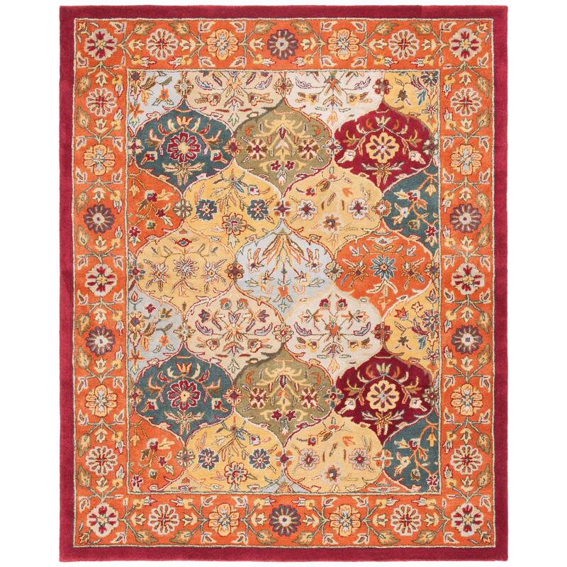 SAFAVIEH Handmade Heritage Square Knot Traditional Oriental Wool Rug - 12' x 15' - Multi/Red